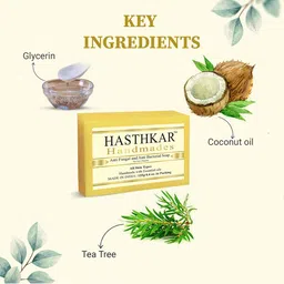 Hasthkar Set of 4 Handmade Tea Tree & Oregano Anti-Fungal & Anti-Bacterial Soaps-125g Each image 3