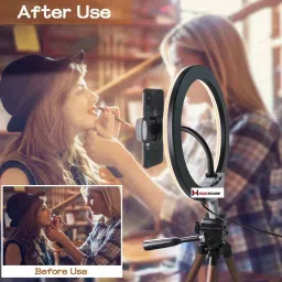JAMMY ZONES Portable 10" Ring LED Light With 3 Brightness Mode Flash STAND TRIPOD 7ft J10 Ring Flash image 4