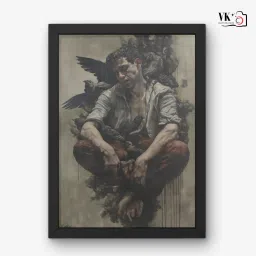 Modern Wall Painting with Frame | Home & Office Wall Décor Digital Reprint 12 inch x 9 inch Painting-image-81