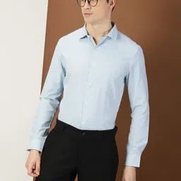 INVICTUS Original Slim Fit Micro Checked Spread Collar Pure Cotton Formal Shirt-picture-40