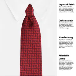 kavove KOVOVE Red Geometric Printed The Abstract Zoid Tie & Pocket Square Gift Set image 3