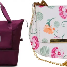 sunesh creation Women Purple, White Hand-held Bag-picture-11