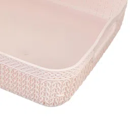 Kuber Industries Set Of 3 Green & Pink Textured Multi Utility Plastic Basket Organisers image 2