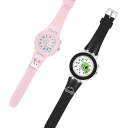 Spiky Kids Set Of 2 Embellished Dial Analogue Multi Function Watch Combo_Space_Rab image 2