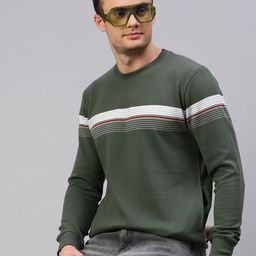 KOFFY Striped Ribbed Cotton Pullover Sweatshirt-picture-19