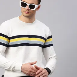 KOFFY Striped Pullover Pure Cotton Sweatshirt-image-98