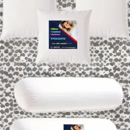 3 Cushion And 2 Bolster Microfibre Abstract Bolster Pack of 5-image-105