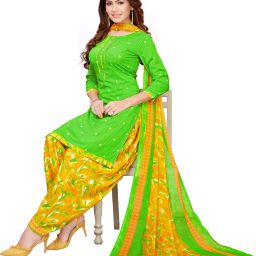 Unstitched Crepe Salwar Suit Material Floral Print, Printed, Geometric Print-image-41