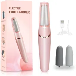 foot callus remover with led light pedicure tool with coarse & fine roller heads-image-1