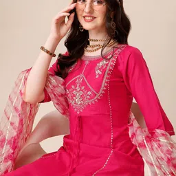 KALINI Yoke Design Regular Gotta Patti Kurta With Palazzos & Dupatta image 4