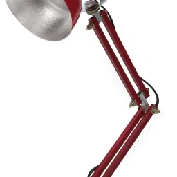 Table / Desk lamp with Adjustable arm for Office and Home Decor Color Red Study Lamp-16