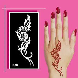 Quick Dry Floral Mehndi Stencil Stickers Perfect for Festive Ready-image-9