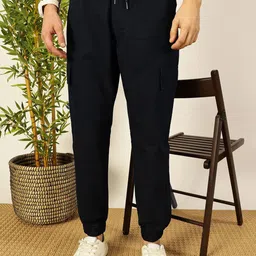 Thomas Scott Men Smart Slim Fit Cargos Trousers-image-88