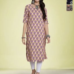 Moda Rapido Selection Of 3 Ethnic Motifs Printed Round Neck Straight Kurtas-image-34
