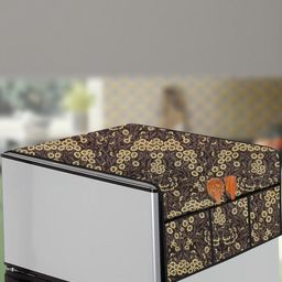 The Furnishing Tree Mustard Printed Refrigerator Cover-image-98