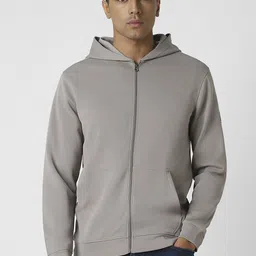 Van Heusen Flex Men Solid Hooded Open Front Jacket-34