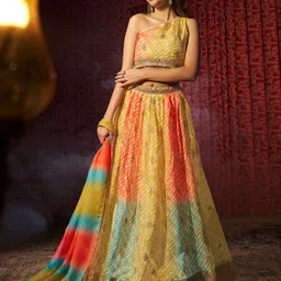 Fusionic Embroidered Sequinned Semi-Stitched Lehenga & Unstitched Blouse With Dupatta image 5