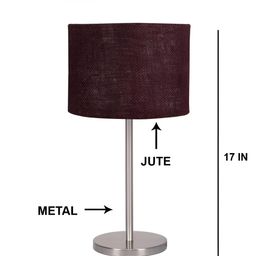 Devansh Brown Metal Cylindrical Shaped Table Lamp-picture-3
