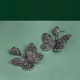 DressBerry Silver-Plated Artificial Stones Studded Animal Shaped Drop Earrings-image-66