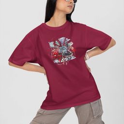 Moda Rapido Women Printed Drop-Shoulder Sleeves Pockets T-shirt-image-50