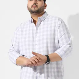 Instafab Plus Men Comfort Fit Gingham Checked Spread Collar Cotton Casual Shirt-image-28