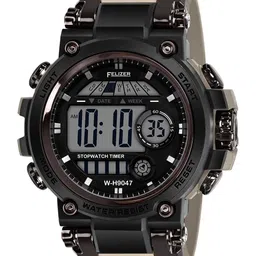 FELIZER Men Pattern Dial & Textured Straps Digital Watch H9047-LSKA-Cream image 4
