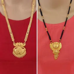 Ramdev Art Fashion Jwellery Brass Gold Plated Mangalsutra-picture-35