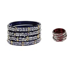 SOMIL Set of 20 Blue Alloy Bangles-image-72