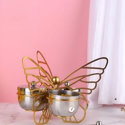 Chokhat Gold-Toned Textured Stainless Steel Madhuban Condiment Set-28