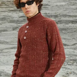 Campus Sutra Men Cable Knit Pullover-picture-12