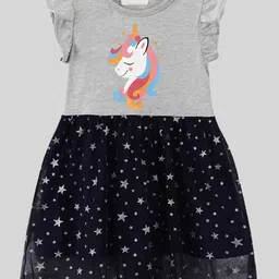 LULU & SKY Girls Graphic Printed Pure Cotton A-Line Knee Length Dress-picture-46