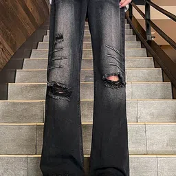 StyleCast x Revolte Men Relaxed Fit Highly Distressed Light Fade Jeans-image-50