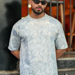 Maniac Men Retro Hand Spray Cotton T-shirt-image-12