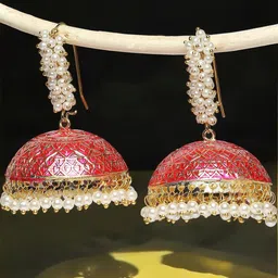 OOMPH Dome Shaped Jhumkas Earrings-46