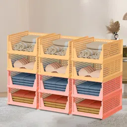 RUBOXA Pink Set of 6 Regular Multi-Utility Organisers-41