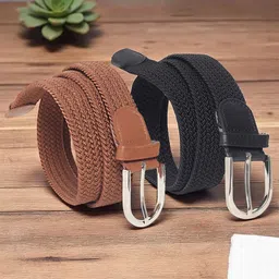Killer Unisex Set of 2 Braided Stretchable Canvas Belts-picture-23