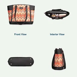 ZOUK Printed Structured Tote Bag image 2