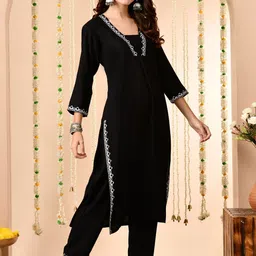 Anouk Women Regular Kurta with Trousers & With Dupatta image 5