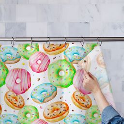 ArtzFolio White & Green Printed Waterproof Shower Curtain-image-101