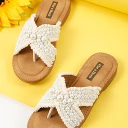 Flat n Heels Women Embellished Slip-On Open Toe Flats-19