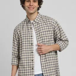 AMERICAN EAGLE OUTFITTERS Men Button-Down Collar Checked Cotton Oversized Casual Shirt-image-20
