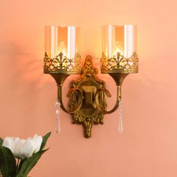 eliante by jainsons lights Glass Wall Mounted Uplight Sconce (Gold)-picture-36