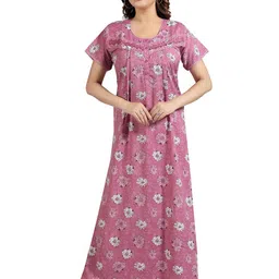 NIGHT QUEEN Women Printed Maxi Nightdress-image-86