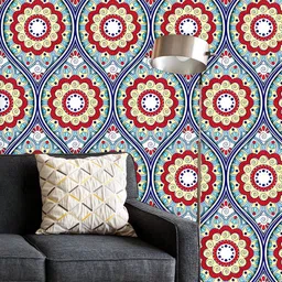 ArtzFolio Printed UV-Resistant Anti-Bacterial Ethnic Mandala Pattern Peel & Stick Wallpaper-image-42