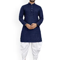 trustous Men Embroidered Regular Sequinned Kurta with Dhoti Pants-picture-26