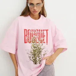 LULU & SKY Women Graphic Printed Round Neck Pure Cotton Oversized T-shirt-picture-44
