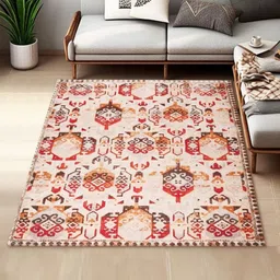 Art Avenue Red Ethnic Motifs Cotton Carpet-image-34