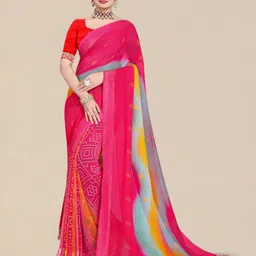 LeeliPeeri Designer Bandhani Sequinned Poly Georgette Bandhani Saree-picture-10