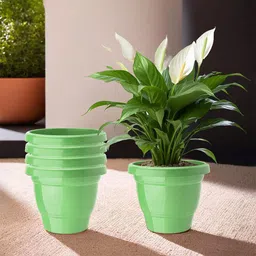 Kuber Industries Set Of 5 Green Planter With Pot-6