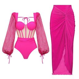 Miss Mosa By Akanksha Rubby Luxe Swimsuit With Skirt In Pink-picture-30